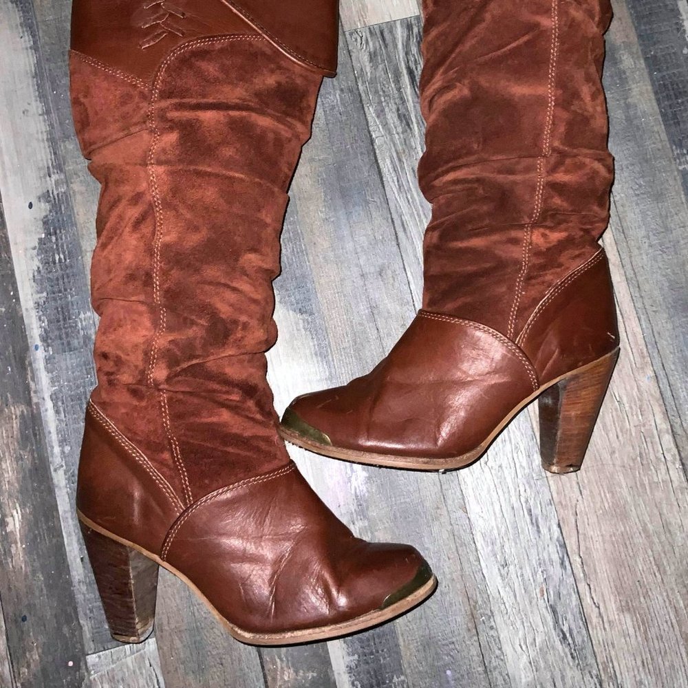 Vintage Zodiac Boots, 70s, Leather Boots Size 6